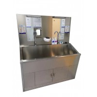 304不锈钢洗手池可配自动肥皂器脚踏感应式