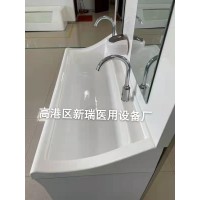 304不锈钢三人位可定制脚踏式刷手池