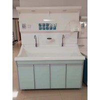 高分子洗手池两人位高背洗手池医用商用洗手池可配感应肥皂液