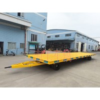 30吨重型12米牵引平板拖车 全挂车橙色