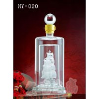 天津工艺酒瓶企业/宏艺玻璃制品厂家订做空心造型酒瓶