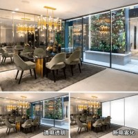 电控变色隐私膜 智能调光玻璃 定制办公室隔断 透光率高