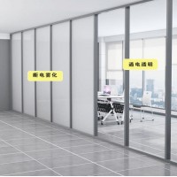 展厅办公室智能投影通电玻璃 厂家直销电控雾化调光隔断玻璃