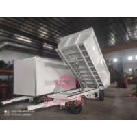 5吨自卸厢式平板车 无动力牵引自卸工具拖车