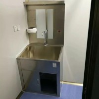 医用304不锈钢洗手池 手术室洁净水池 脚踏式感应洗手台