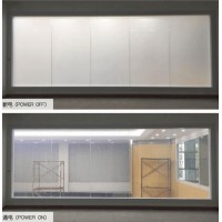 智能隐私保护 通电透明雾化办公室隔断 定制尺寸玻璃厂家