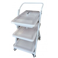 内镜输送车器械推车防滑推车多层设计耐腐蚀防污托盘带透明盖
