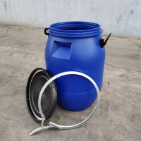 30L-200L塑料化工桶大口卡箍桶125L抱箍桶50L法兰桶60L铁箍桶