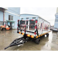 30T重型平板拖车 带活动插装立柱工具拖车